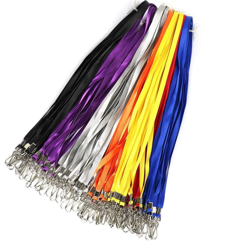 Ollain Bulk Lanyards Premium Cruise Lanyard Nylon Badge Lanyards Id Holder Perfect for Office, Kids, Teachers (Blue, 50 Pack) - Image 2